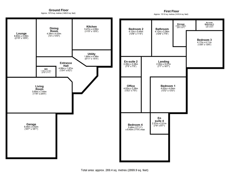 Recorded ground and first floor plans from the completed North Yorkshire ASHP survey
